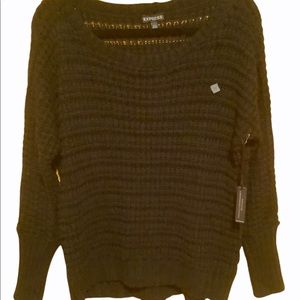 Express black knitted round neck black sweater size XS